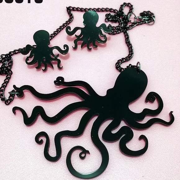 Octopus statement necklace & earrings set - Picture 2 of 4